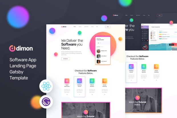 Dimon - Gatsby React App Landing Page Template