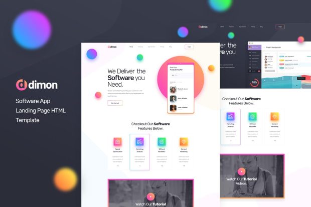 Dimon - Software App Landing Page HTML Template