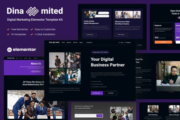 Dinamited - Digital Marketing & Business Elementor Template Kit