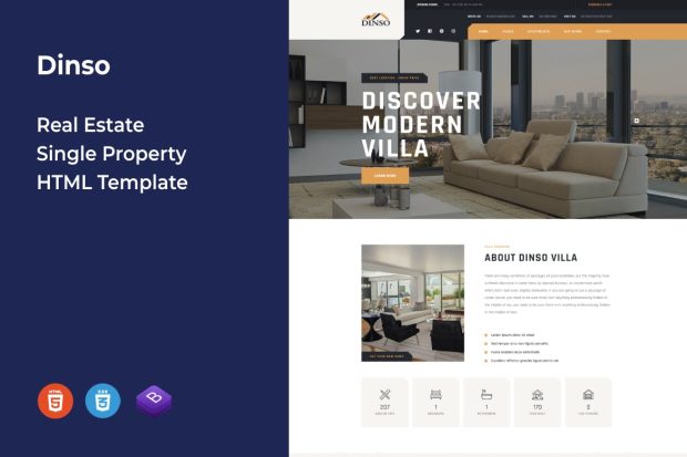 Dinso | Real Estate Single Property HTML Template