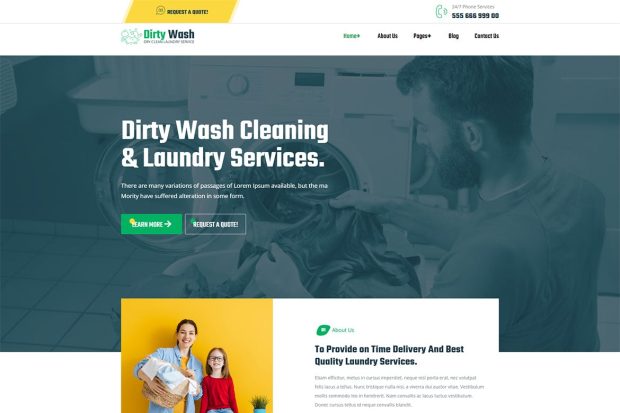 DirtyWash – Laundry Service WordPress Theme 1.0.6