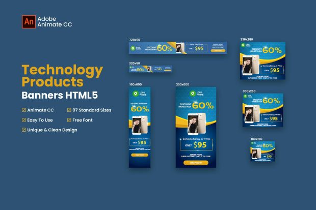 Discount Products HTML5 Banner Ads - Animate CC