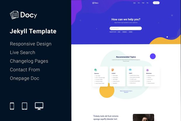 Docy - Knowledgebase & Doc Jekyll Template