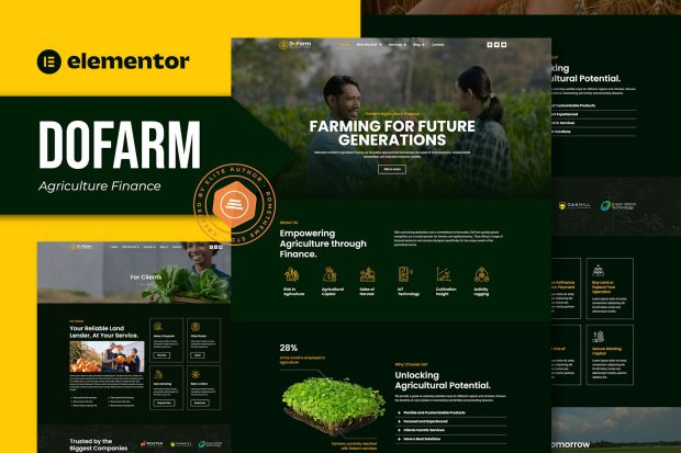 Dofarm - Agriculture Finance Elementor Pro Template Kit