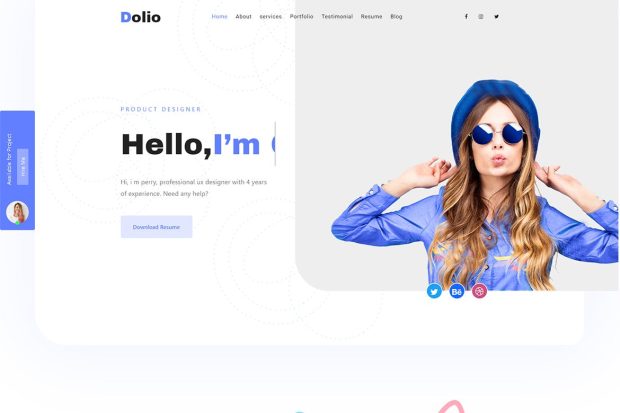 Dolio - React JS Personal Portfolio Template