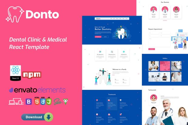 Donto - Dental Clinic & Medical React Template