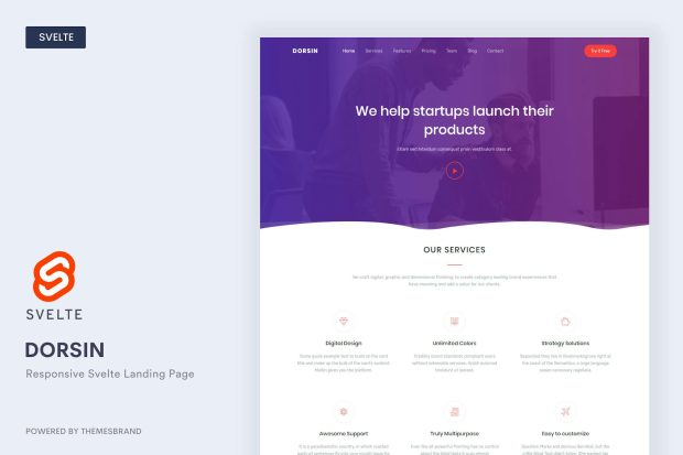 Dorsin - Svelte Landing Page Template