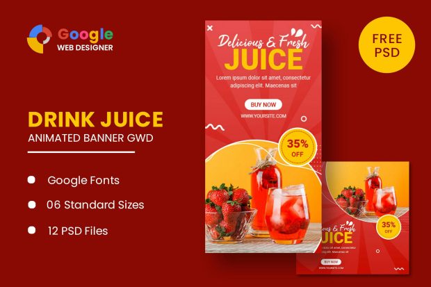 Drink Juice Animated Banner GWD