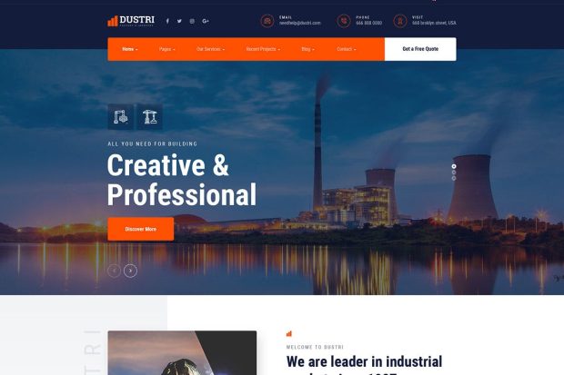 Dustri - Factory & Industrial HTML Template