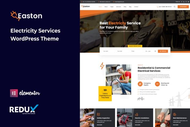 Easton - Electricity Services WordPress Theme 1.0.0