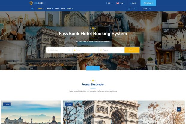 EasyBook – Hotel & Tour Booking WordPress Theme 1.4.2