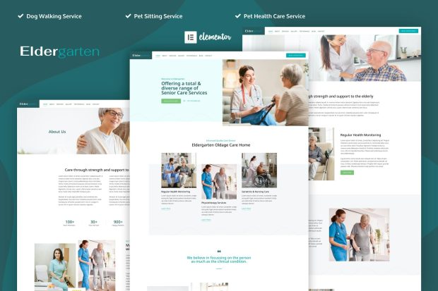 Eldergarten - Elder Care & Senior Home Elementor Pro Template Kit