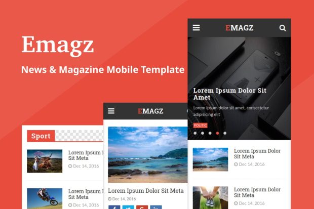 Emagz - News & Magazine Mobile Template