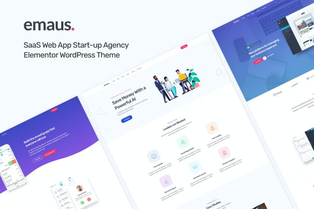 Emaus | SaaS App Startup Elementor WordPress Theme 1.4.3