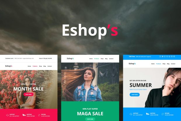 Eshop’s Mail - 8 Unique Responsive Email set