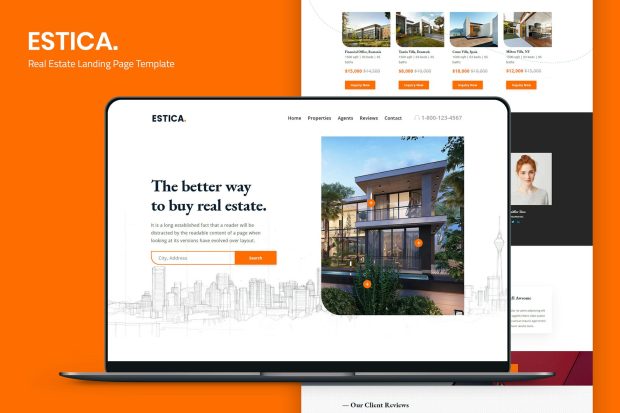 Estica - Real Estate Landing Page Template