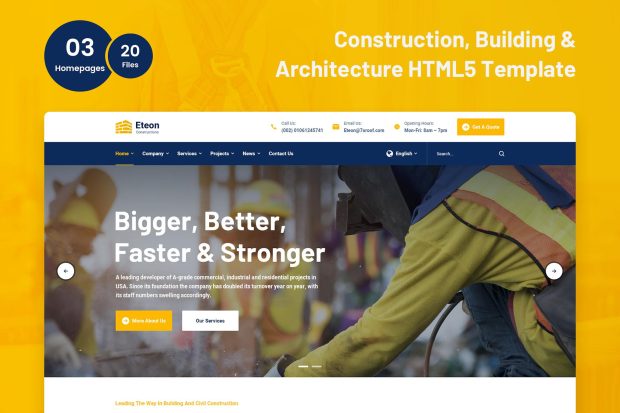 Eteon - Construction and Building HTML5 Template