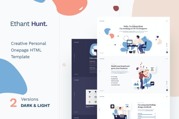 Ethant Hunt - Personal Onepage WordPress Theme 1.0.1