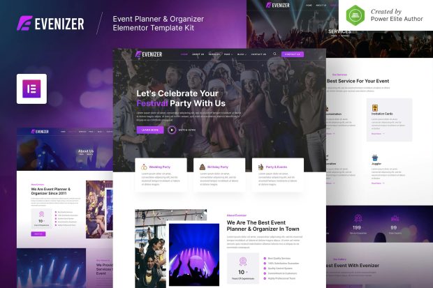 Evenizer – Event Planner & Organizer Elementor Template Kit