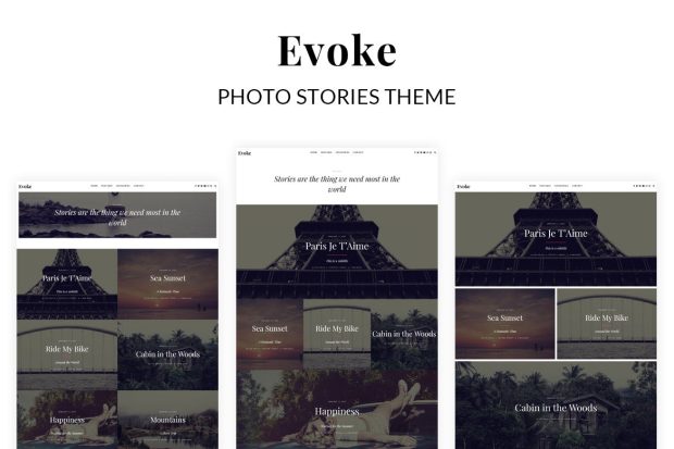 Evoke Photo Stories Blog WordPress Theme 2.4.9