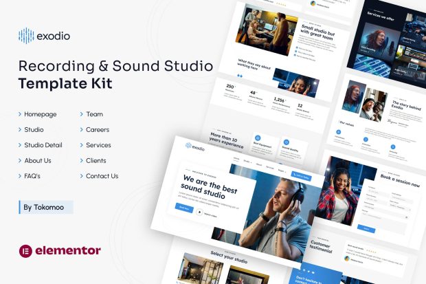 Exodio | Recording & Sound Studio Elementor Template Kit