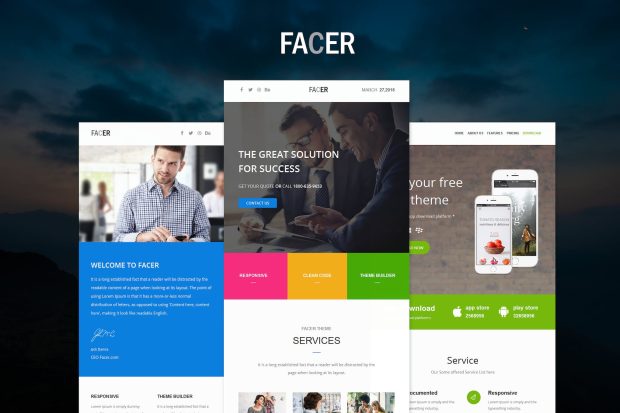 FACER - Responsive E-mail Templates set