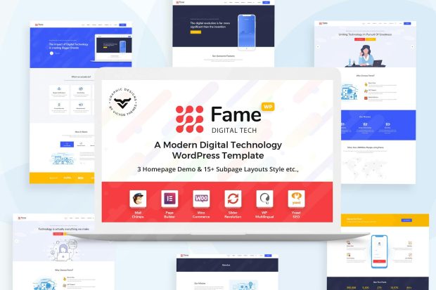 Fame - Digital Technology/Service WordPress Theme 1.4