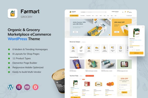 Farmart - Organic & Grocery Marketplace Theme 1.2.6