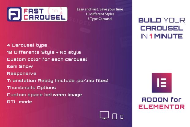 Fast Carousel for Elementor - WordPress Plugin 1.0