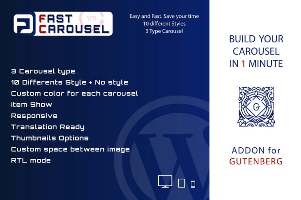 Fast Carousel for Gutenberg - WordPress Plugin 1.0