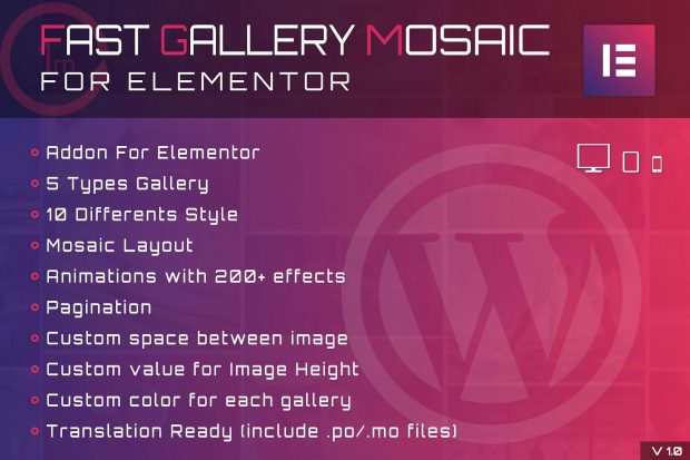 Fast Gallery Mosaic for Elementor WordPress Plugin 1.0