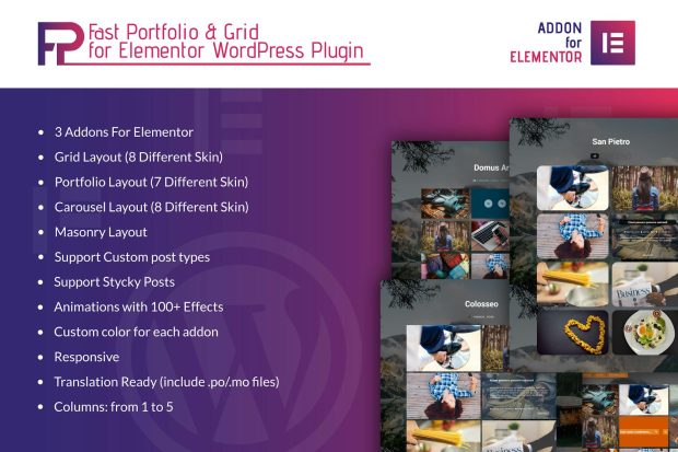 Fast Portfolio & Grid Elementor WordPress Plugin 1.0