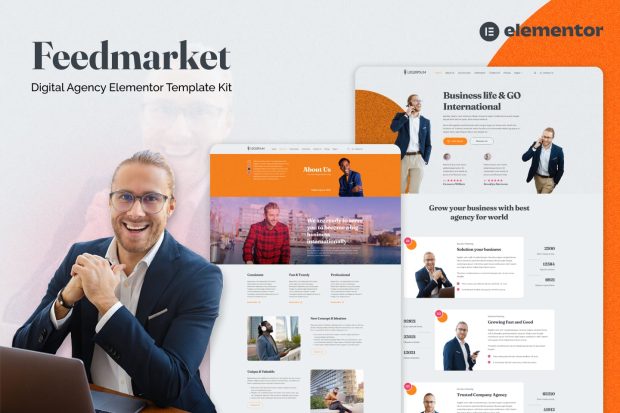 Feedmarket - Digital Agency Elementor Template Kit