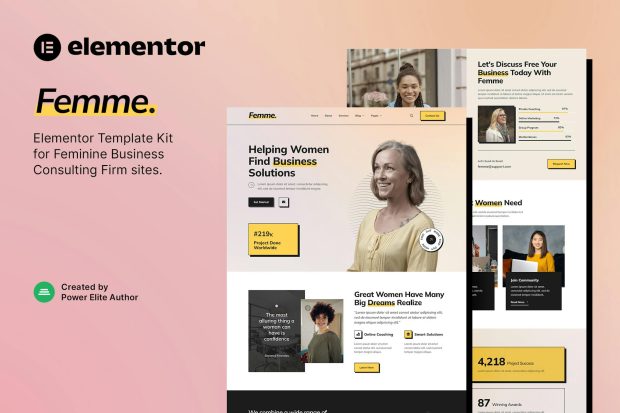 Femme – Feminine Business Consulting Elementor Template Kit