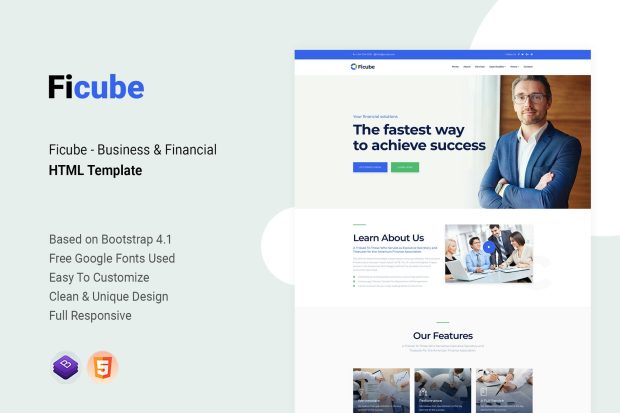 Ficube - Business & Financial HTML Template