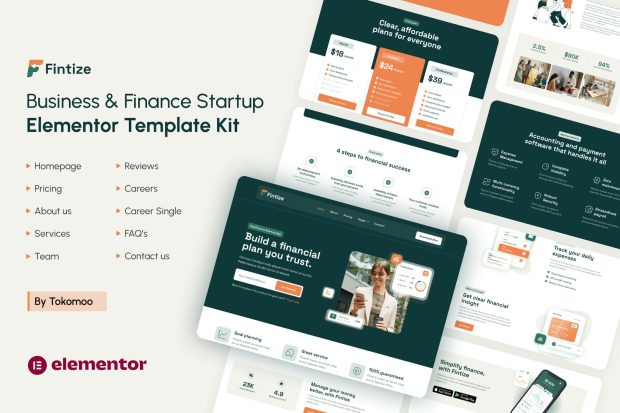 Fintize - Business & Finance Startup Elementor Template Kit