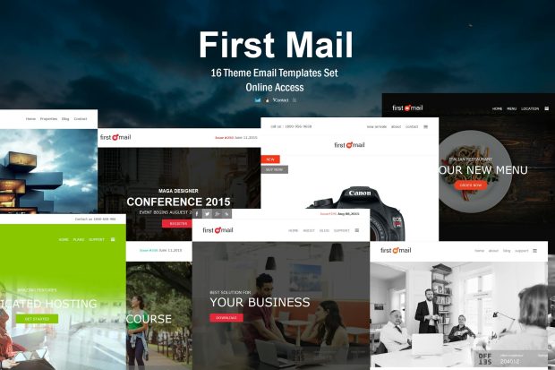 First Mail - 16 Unique Theme Email Templates Set