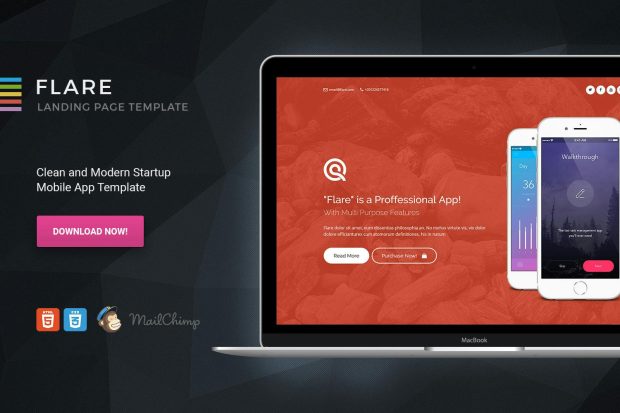 Flare - HTML App Landing Page Template