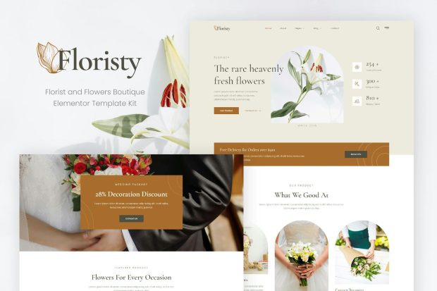 Floristy - Florist & Flower Boutique Elementor Template Kit