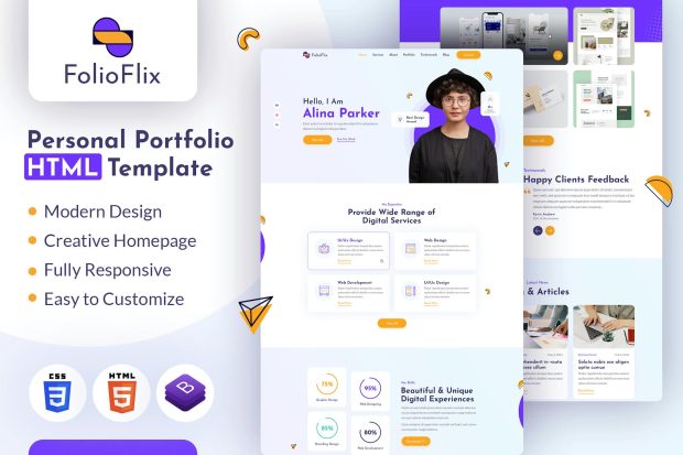 FolioFlix - Personal Portfolio HTML Template