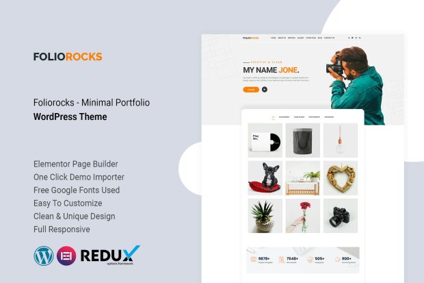 Foliorocks - Minimal Portfolio WordPress Theme 1.0.0