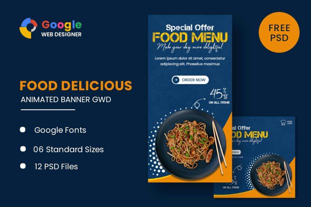 Food Menu Animated Banner GWD