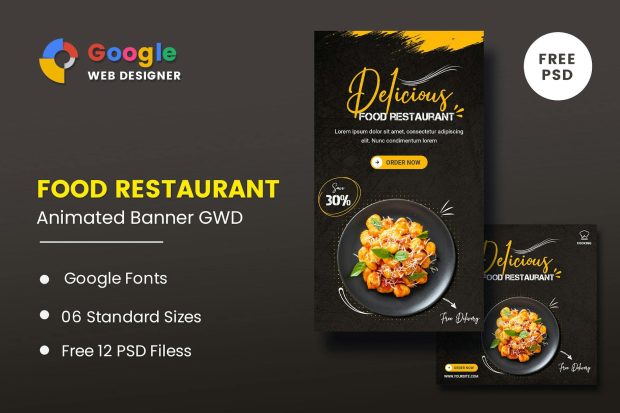 Food Restaurant Animated Banner GWD