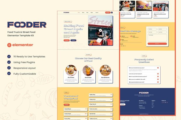 Fooder - Food Truck & Street Food Elementor Template Kit