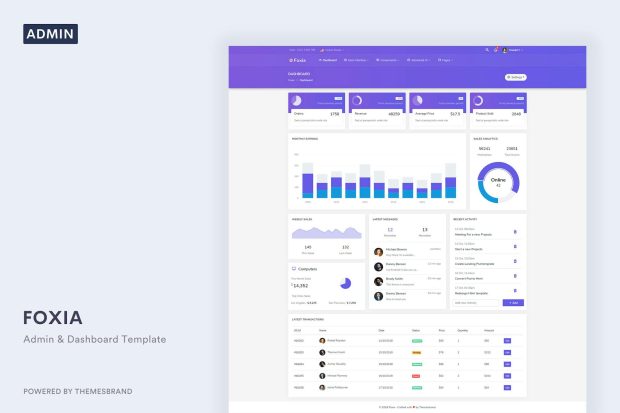 Foxia - Admin & Dashboard Template