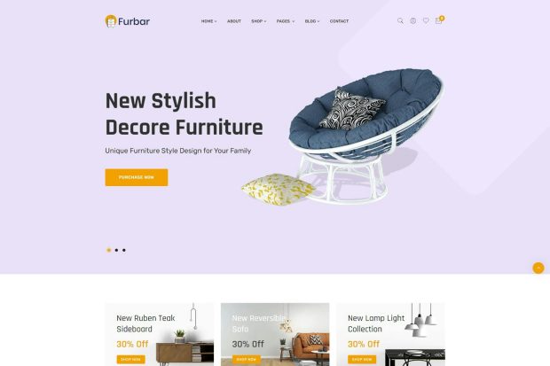 Furbar - Furniture eCommerce Bootstrap 5 Template