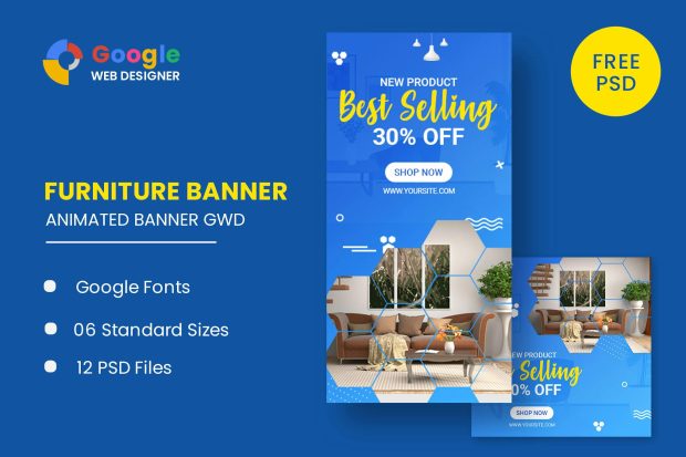 Furniture Google Adwords HTML5 Banner Ads GWD