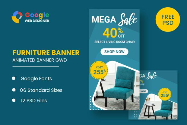 Furniture Sale Google Adwords HTML5 Banner Ads GWD