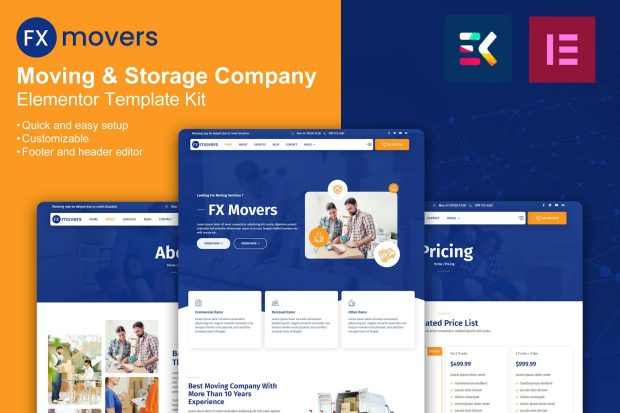 FX Movers - Moving & Storage Company Elementor Template Kit