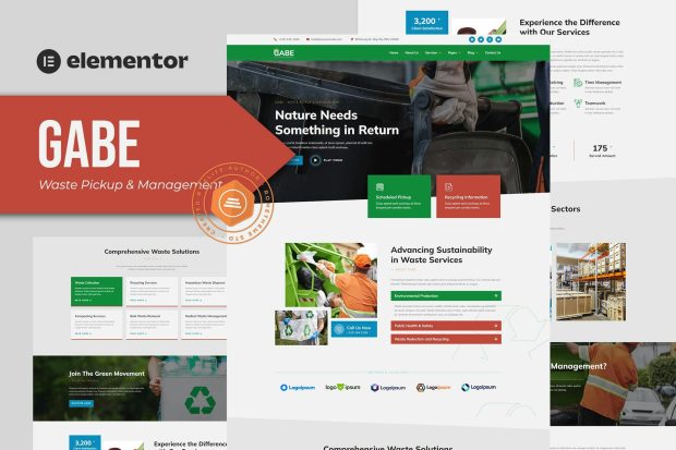 Gabe - Waste Pickup & Management Elementor Template Kit